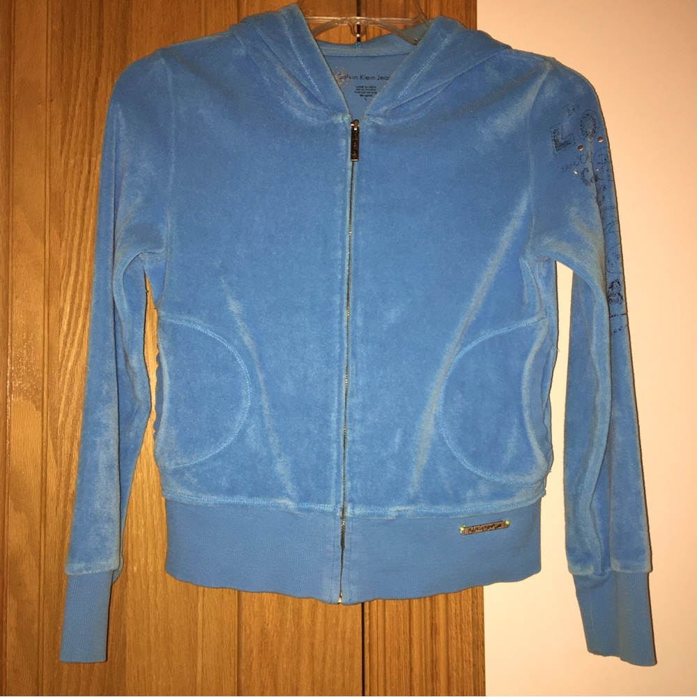 Calvin Klein Jeans girls’ size L hoodie zipped down